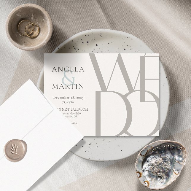 Minimalist Dove Grey Robin Egg Blue Invitation (Creator Uploaded)