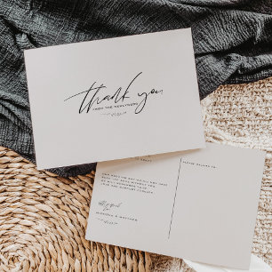 Minimalist Dove Grey Wedding Thank You  Postcard