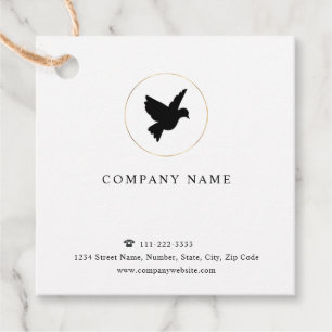 Minimalist Dove Logo Business Favour Tag