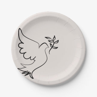 Minimalist Dove Paper Plate