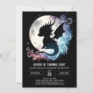 Minimalist Dragon Birthday Children Invitation