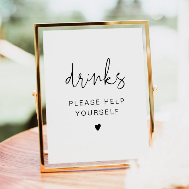 Minimalist Drinks Sign, Wedding Drink Station Poster (Creator Uploaded)