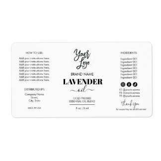 Minimalist Dropper Bottle Product Label Logo