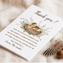 Minimalist Duckling Watercolor Baby Shower Thank Y