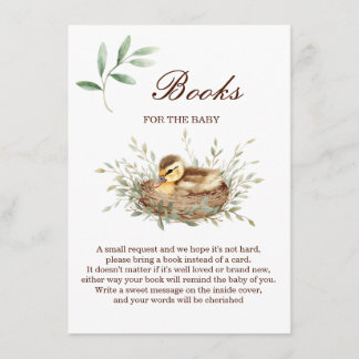 Minimalist Duckling Watercolor Books for Baby  Enclosure Card