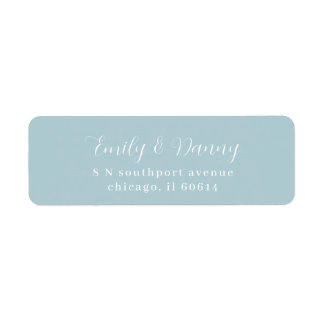 Minimalist Dusty Baby Blue Elegant Wedding Address