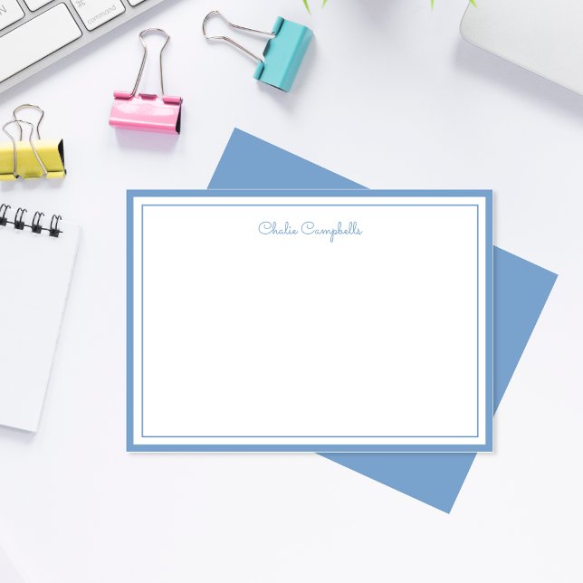 Minimalist dusty blue, 2 Borders, signature Card (Creator Uploaded)