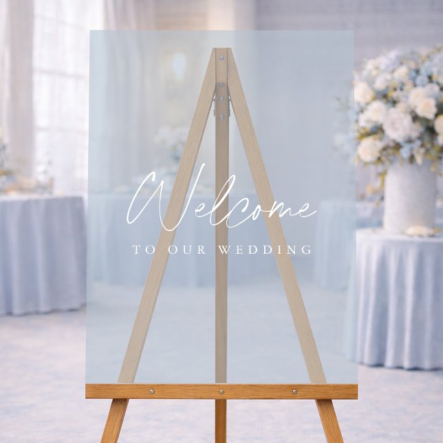 Minimalist Dusty Blue Acrylic Wedding Welcome Sign (Creator Uploaded)