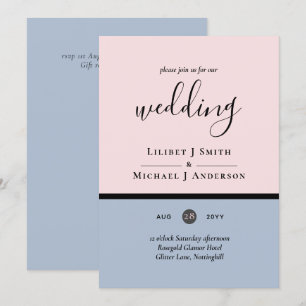 Minimalist Dusty Blue Blush Pink Wedding