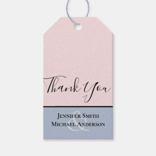 Minimalist Dusty Blue Blush Pink Wedding Gift Tags