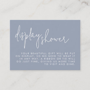 Minimalist Dusty Blue Bridal Shower Display Shower Enclosure Card