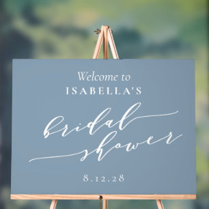 Minimalist Dusty Blue Bridal Shower Welcome Acrylic Sign
