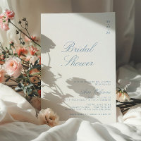 Minimalist Dusty Blue Calligraphy Bridal Shower