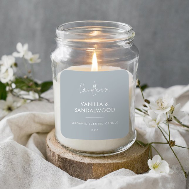 Minimalist Dusty Blue Custom Candle Label (Creator Uploaded)