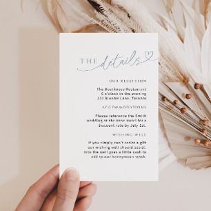 Minimalist Dusty Blue Detail Card with Heart