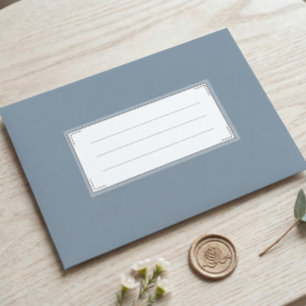 Minimalist Dusty Blue Elegant Lines Wedding  Envelope
