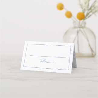 Minimalist Dusty Blue Escort Card