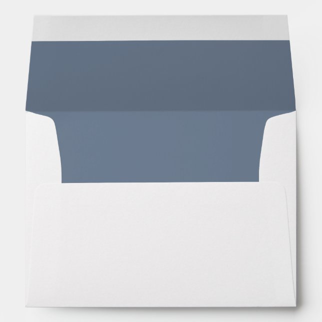 Minimalist Dusty Blue Monogram Note Card Envelope (Back (Bottom))