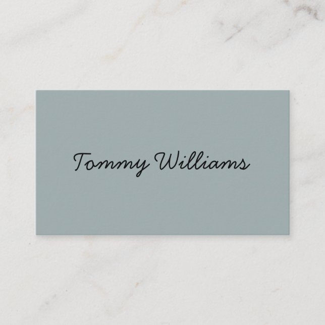 Minimalist Dusty Blue Professional Simple Business Card (Front)