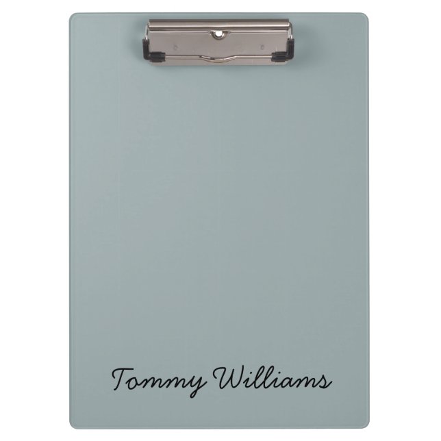 Minimalist Dusty Blue Professional Simple Clipboard (Front)