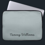 Minimalist Dusty Blue Professional Simple Laptop Sleeve<br><div class="desc">These simple,  minimalist can be personalised to include a name or any text of your choice. If you don't want any text and would prefer just a blank,  then you can simply delete the text.</div>