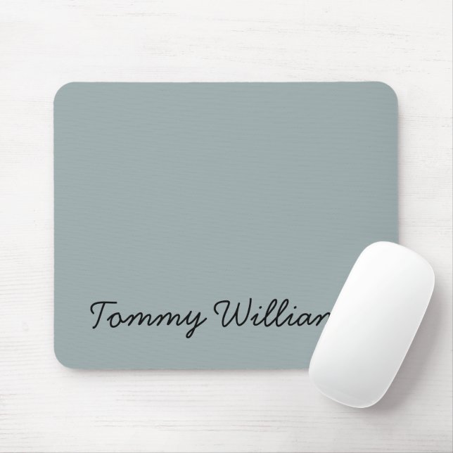 Minimalist Dusty Blue Professional Simple Mouse Mat (With Mouse)