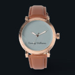 Minimalist Dusty Blue Professional Simple Watch<br><div class="desc">These simple,  minimalist can be personalised to include a name or any text of your choice. If you don't want any text and would prefer just a blank,  then you can simply delete the text.</div>