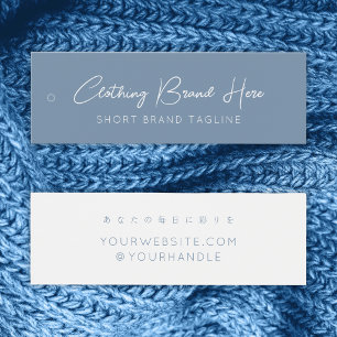 Minimalist Dusty Blue Script Brand Hang Tag Mini