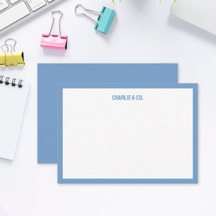 Minimalist dusty blue Single Border, Personalise Card
