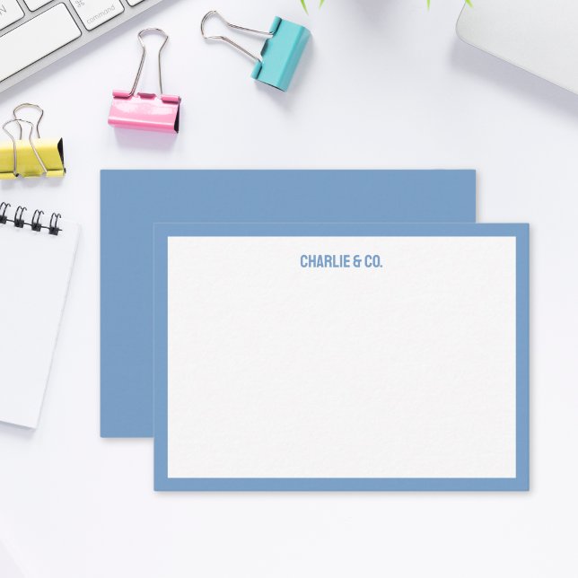 Minimalist dusty blue Single Border, Personalise Card (Creator Uploaded)
