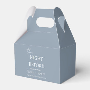 Minimalist Dusty Blue the Night Before Wedding  Favour Box