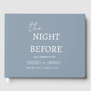Minimalist Dusty Blue the Night Before Wedding Guest Book