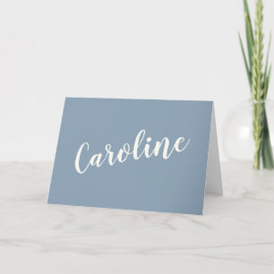 Minimalist Dusty Blue Typography Personalised Card