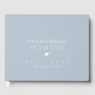 Minimalist Dusty Blue Wed Guest Book
