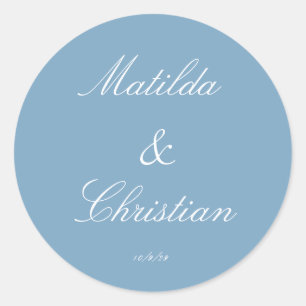 Minimalist Dusty Blue Wedding Envelope Seals