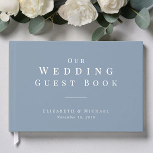 Minimalist Dusty Blue Wedding Guest Book