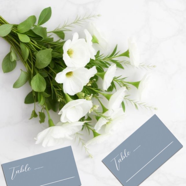 Minimalist Dusty Blue Wedding Place Card (Creator Uploaded)