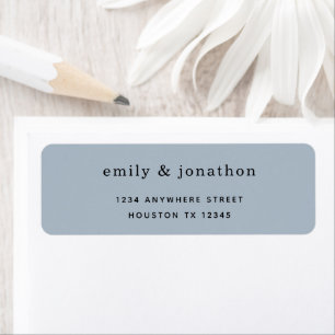 Minimalist Dusty Blue Wedding Return Address