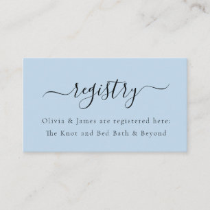 Minimalist Dusty Blue Wedding Shower Gift Registry Enclosure Card