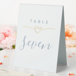 Minimalist Dusty Blue Wedding Table Number