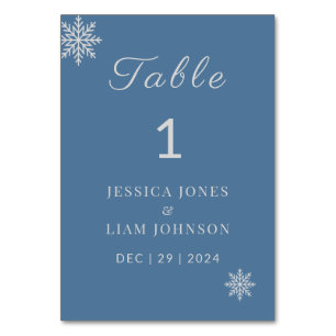 Minimalist Dusty Blue Wedding Table Number Cards