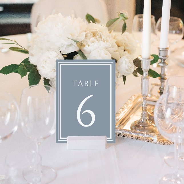 Minimalist dusty blue wedding table numbers (Creator Uploaded)
