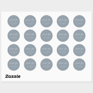 Minimalist dusty blue & White Simple Wedding Classic Round Sticker