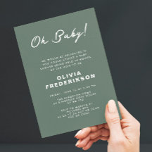Minimalist Dusty Green Baby Shower QR Code