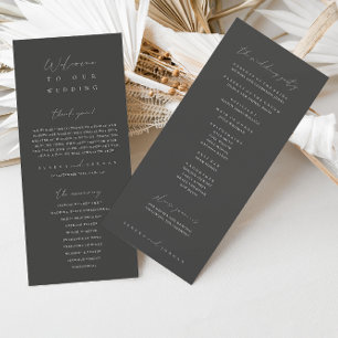 Minimalist Dusty Grey Wedding Ceremony Program