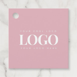 Minimalist Dusty Pink Business Company Custom Logo Favour Tags