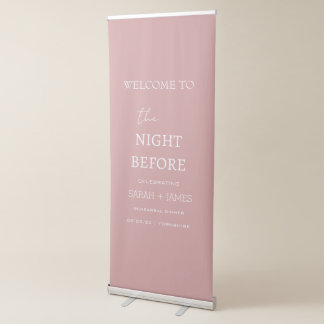 Minimalist Dusty Pink Dinner Welcome Backdrop  Retractable Banner