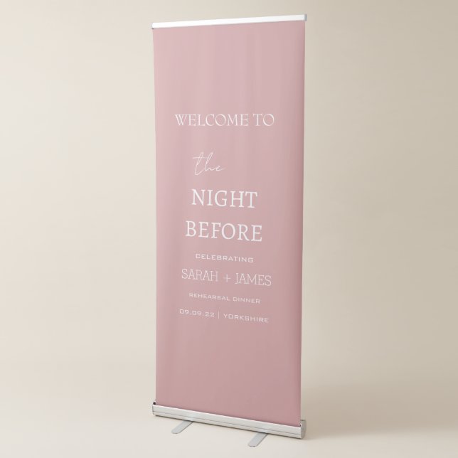 Minimalist Dusty Pink Dinner Welcome Backdrop  Retractable Banner (3/4)