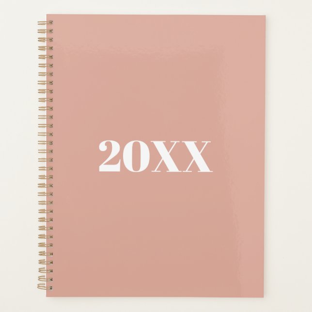 Minimalist dusty pink modern typography custom planner (Front)
