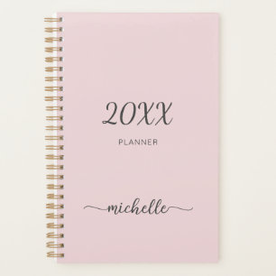 Minimalist Dusty Pink Monogram Name 2023 Planner